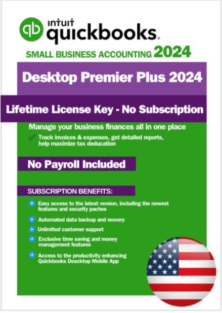 QuickBooks Desktop Premier Plus 2024 | 3 Users | Lifetime Licence Key (No subscription)